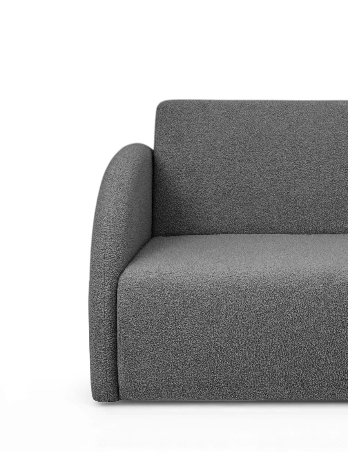 Canapea extensibilă Nubi trei locuri 140 cm boucle gri, vedere lateral stânga
