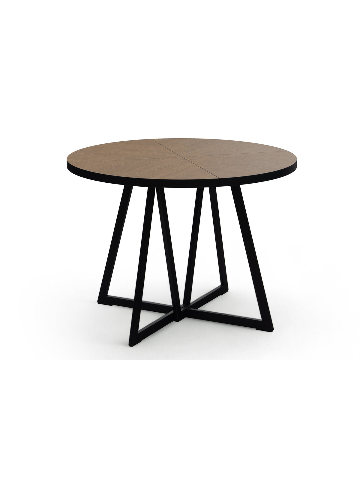 Masă rotundă Cedrus Rozeta 105/160 cm extensibilă cu blat dąb belmont și cadru negru