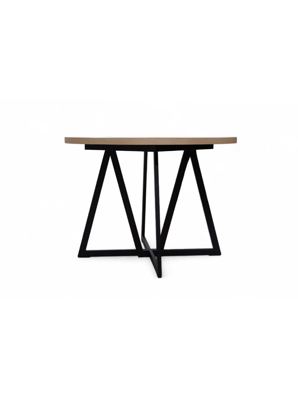 Masa rotundă Cedrus 105/160 cm extensibilă, picioare negre, blat dąb vinceza