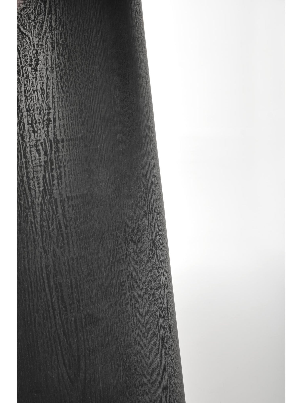 Picior negru al mesei rotunde Ventoza 120 cm cu textură lemn