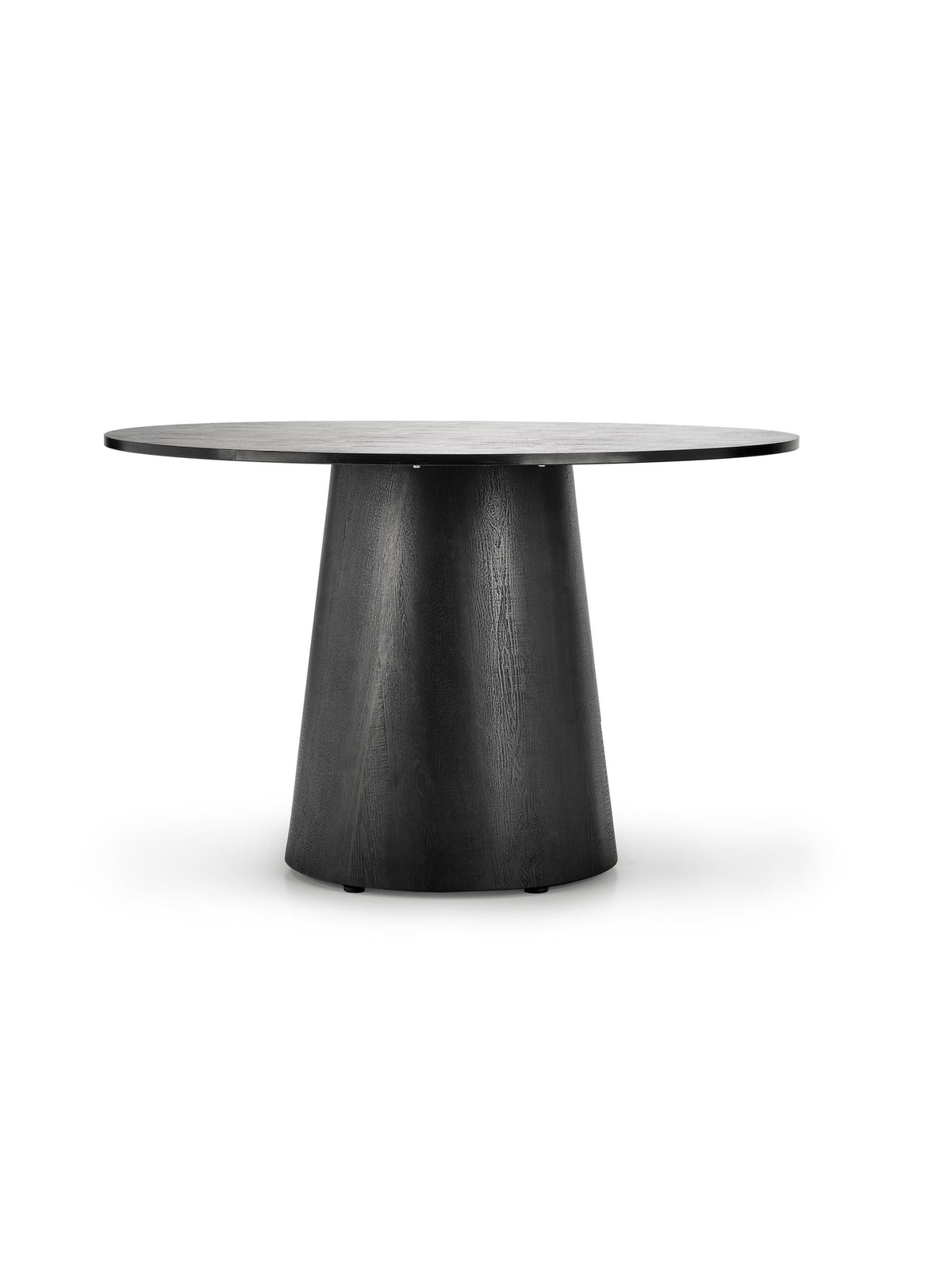 Masă rotundă Ventoza neagră 120 cm cu blat și picior central solid