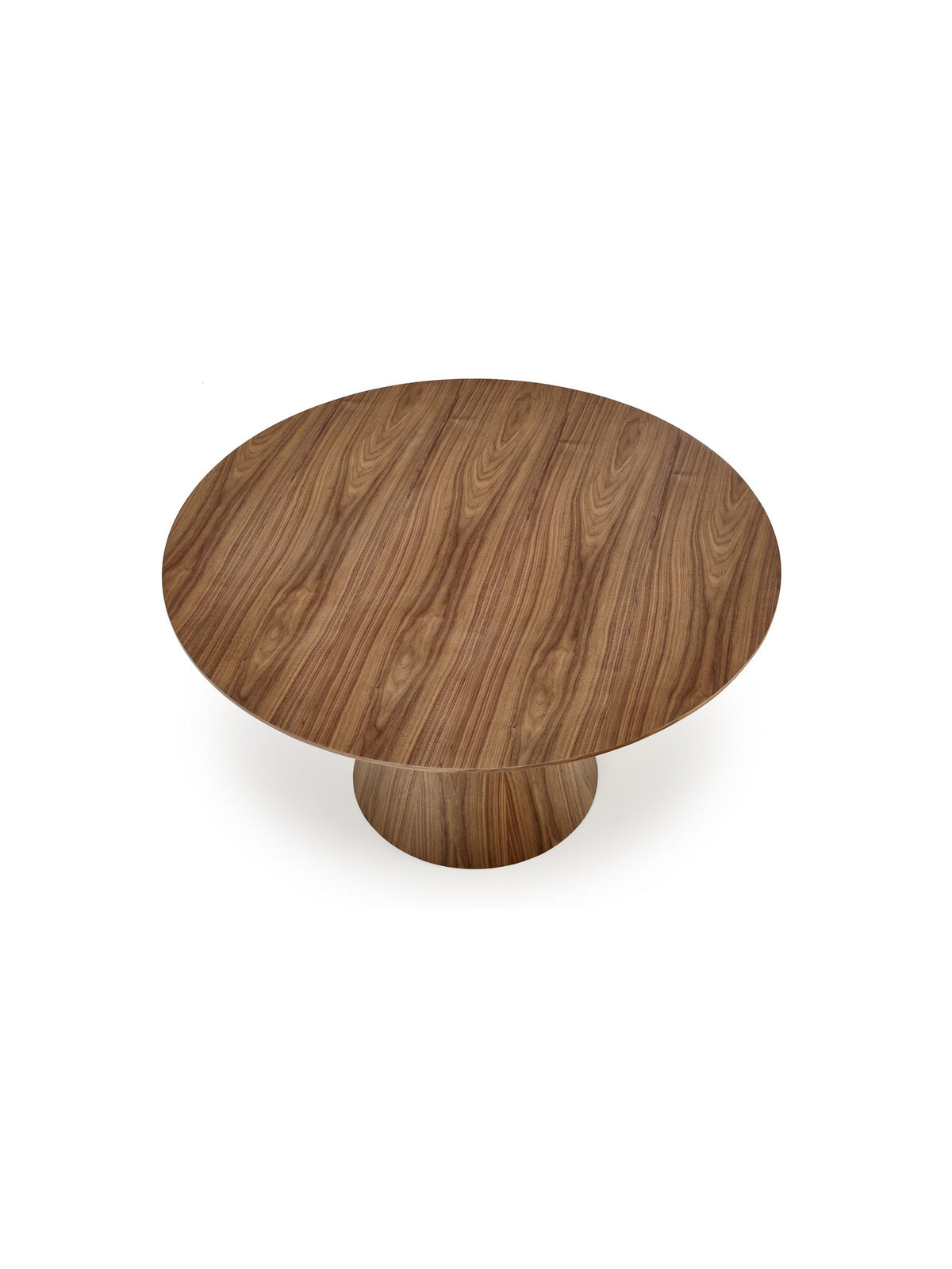 Masă rotundă Doran 136 cm culoare nuc cu picior central