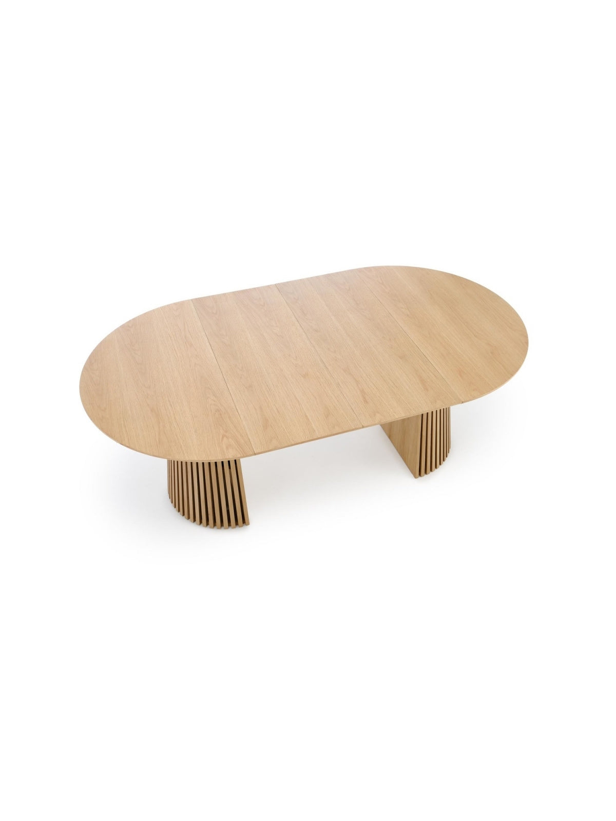 Masa ovala extensibilă Brevon 120-210x120 cm stejar natural, vedere de sus