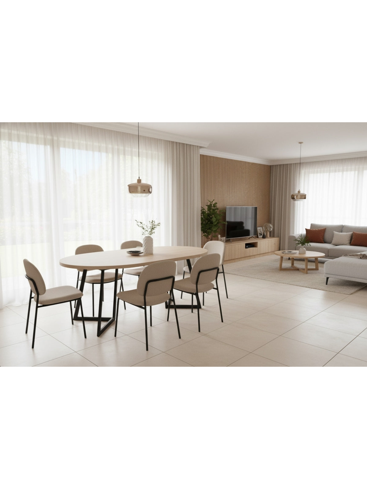 Masă rotundă Cedrus 105/160 cm stil loft extensibilă, culoare stejar vinceza, cadru negru