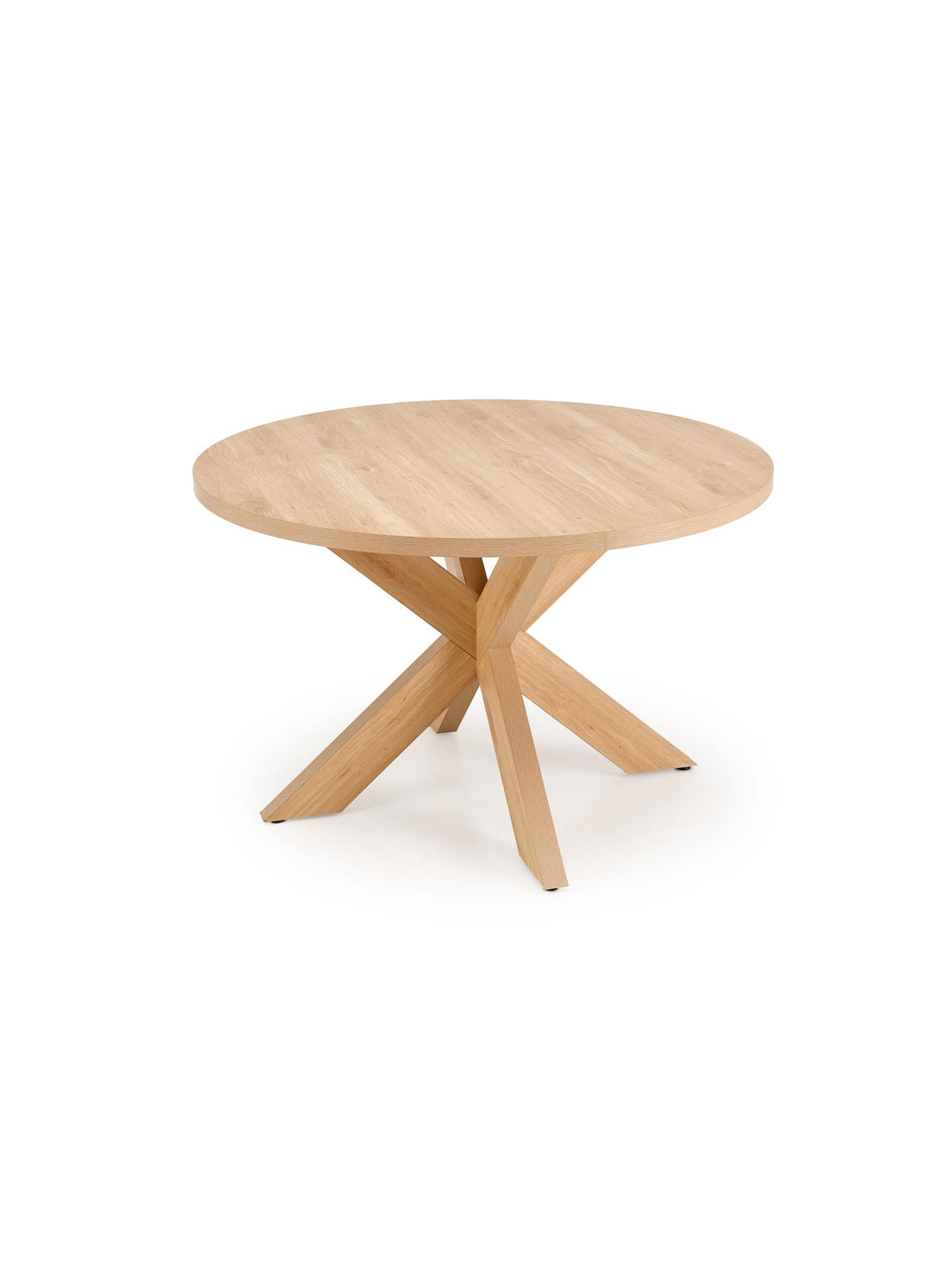 Masă rotundă Orleno 120 cm stejar natural cu picioare din lemn