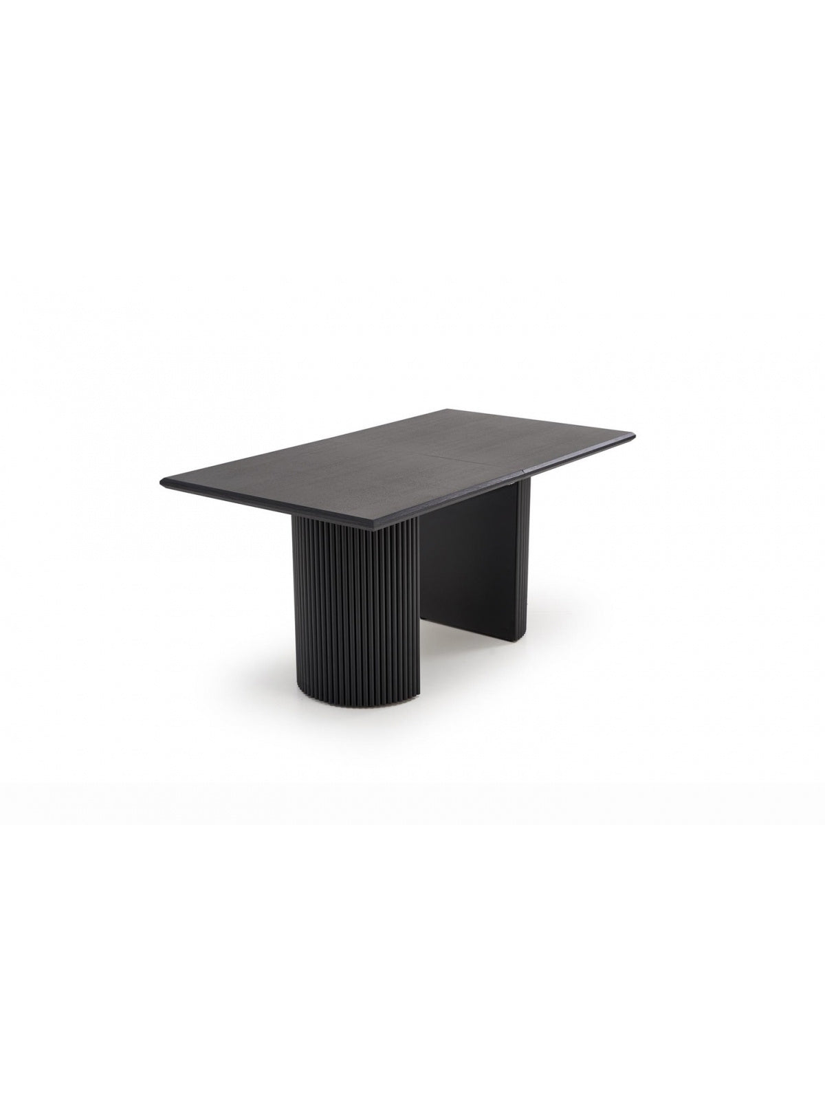 Masa extensibilă Lorero 160-250x90 cm blat negru mat, picioare metalice