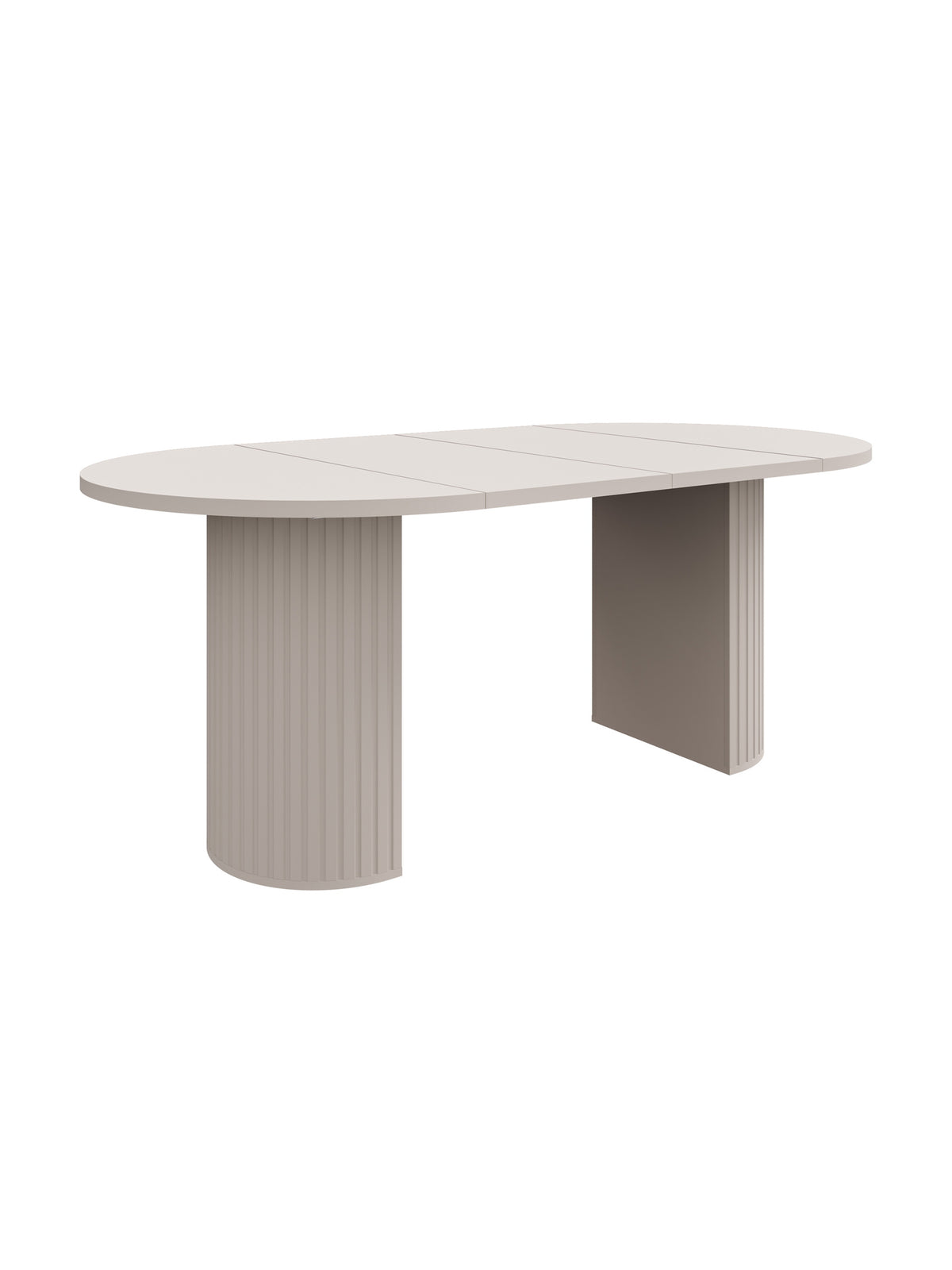 Masă rotundă extensibilă Lento 100 cm bej nisipiu cu bază canelată