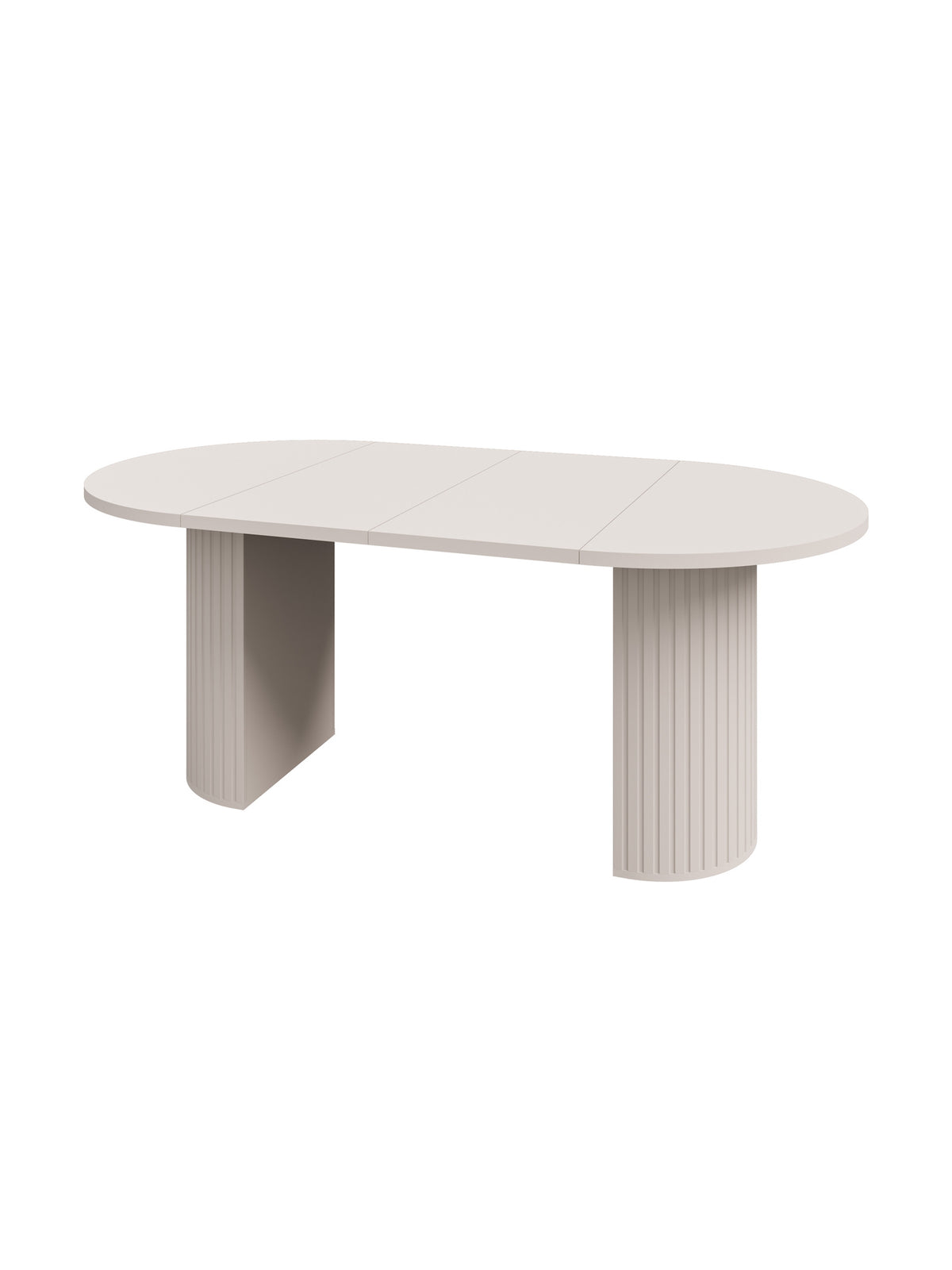 Masă rotundă extensibilă Lento 100 cm bej nisip cu bază zimțată