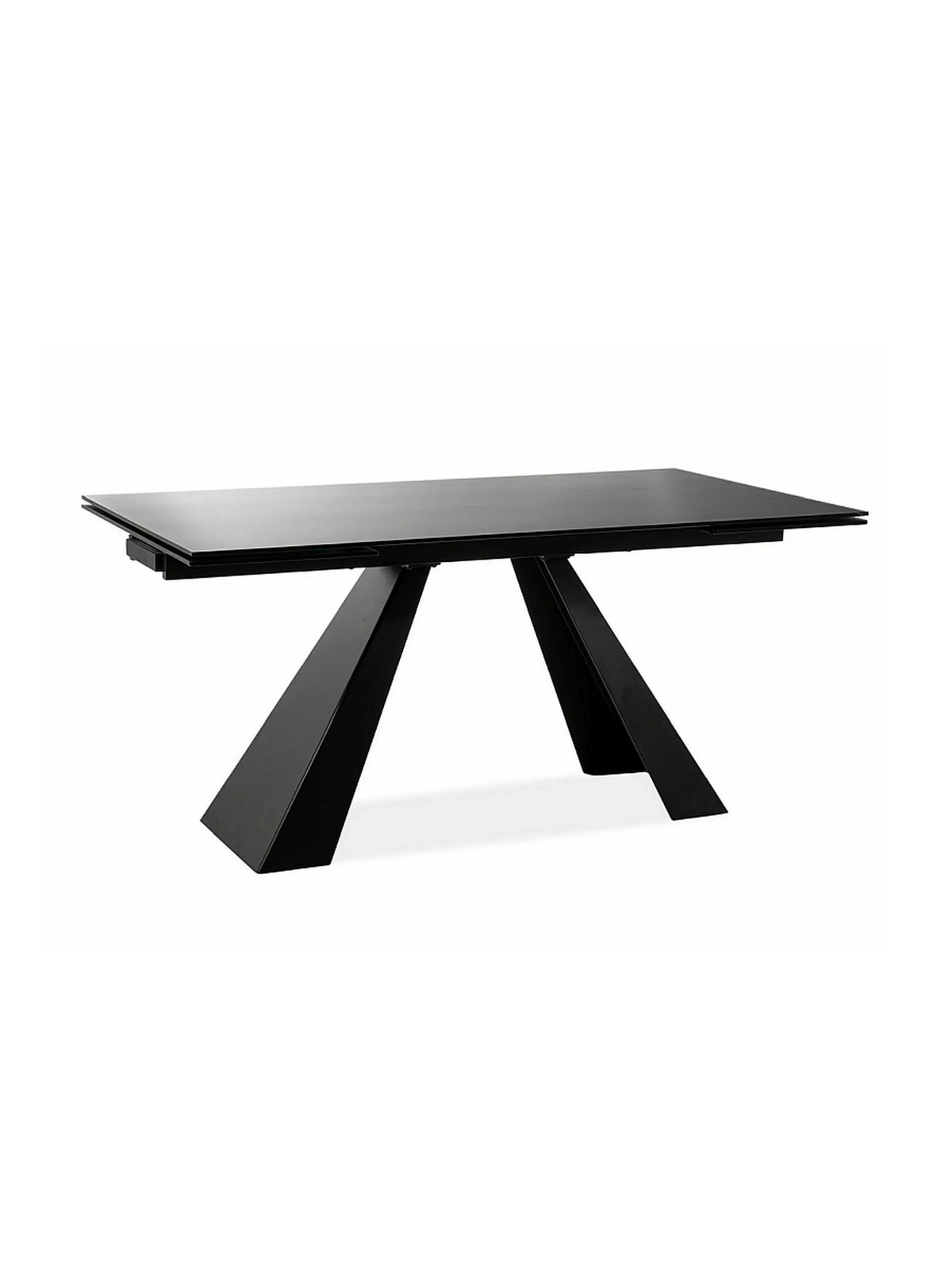 Stół rozkładany Zanivo 160-240x90 cm czarny mat z metalowymi nogami, prostokątny blat