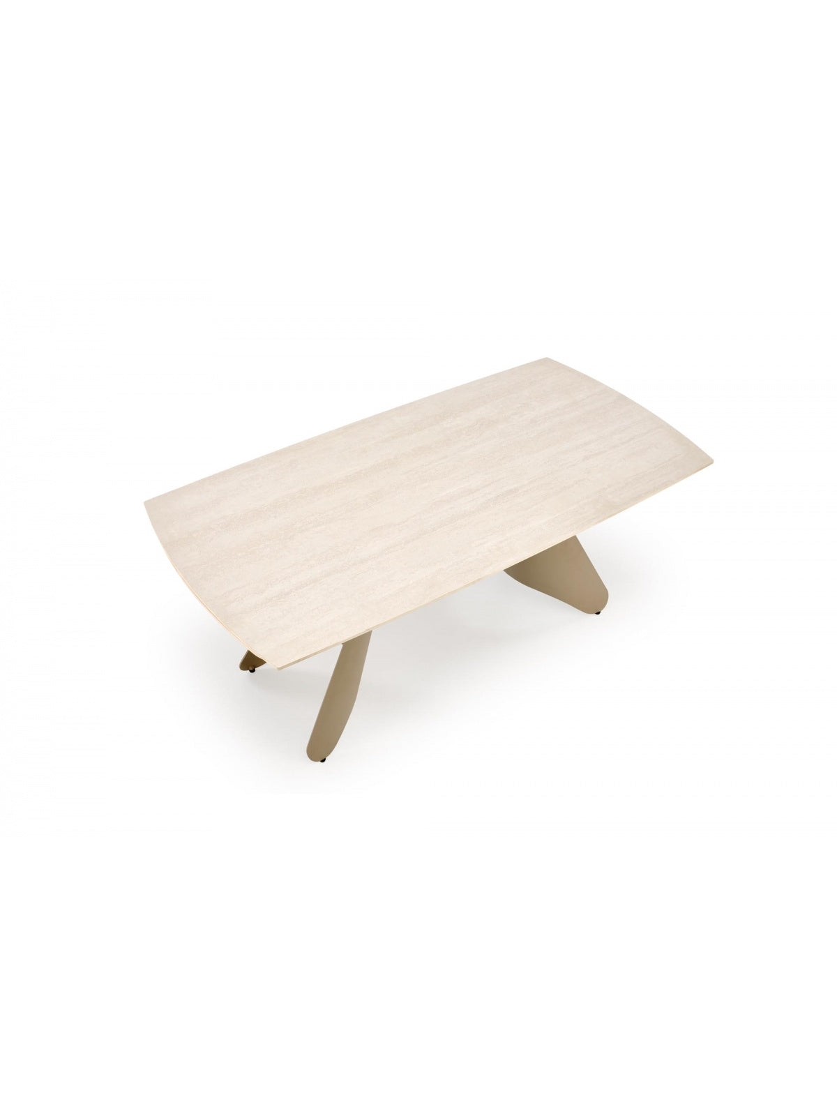 Masă extensibilă Tavero 180-260x90 cm culoare casmir cu blat travertin, vedere de sus