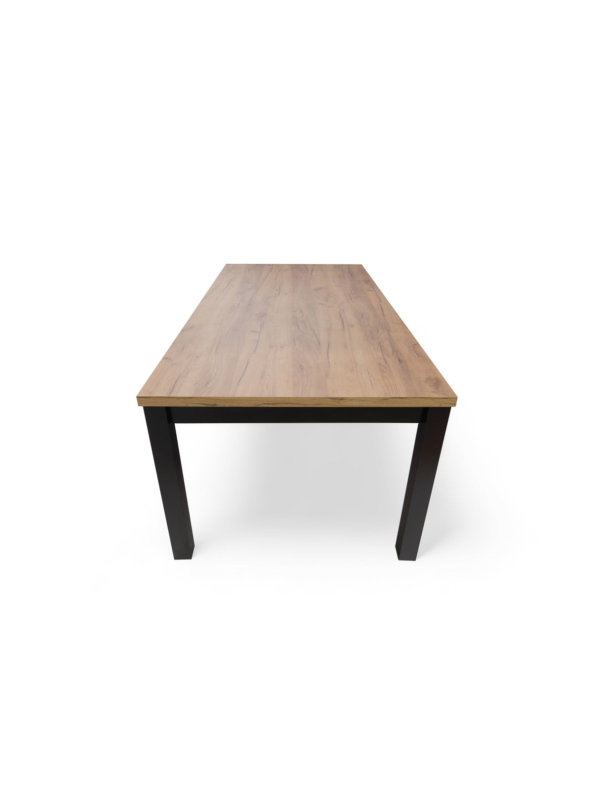 Stół rozkładany Werona 140-220x80 cm dąb craft z czarnymi nogami, widok z góry