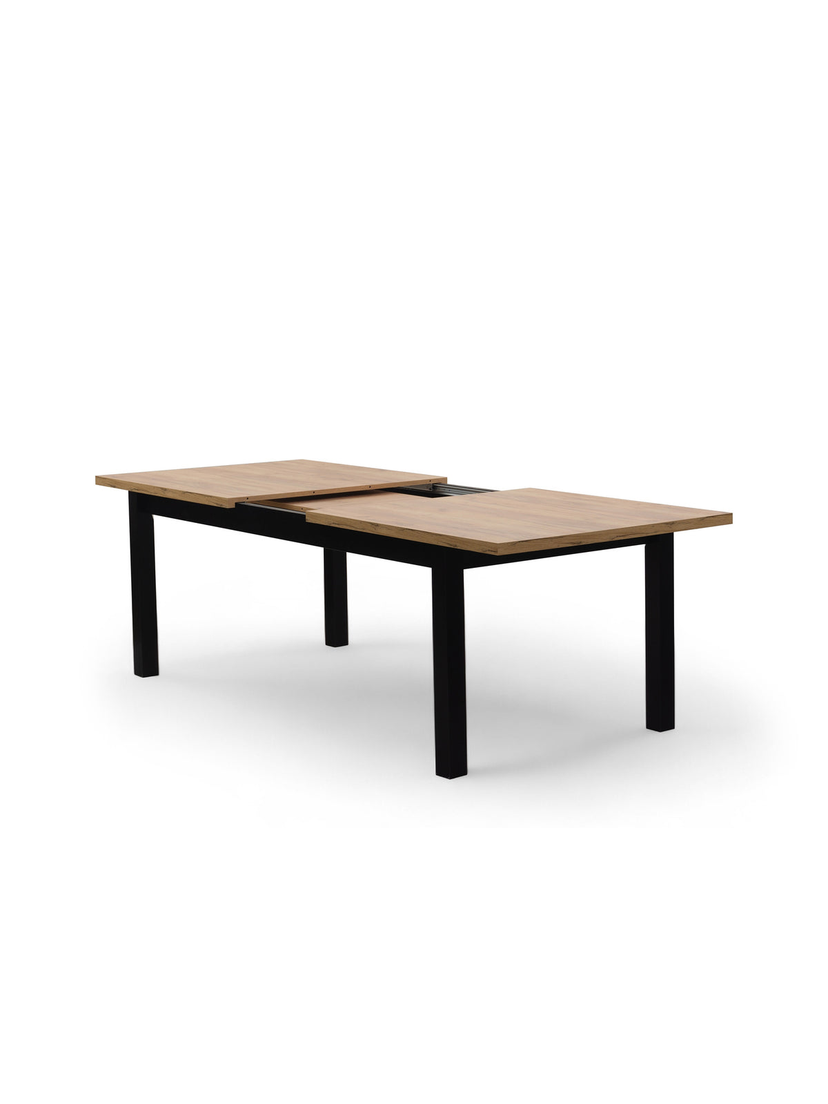Stół rozkładany Werona 140-220x80 cm blat dąb craft czarne nogi widok z góry