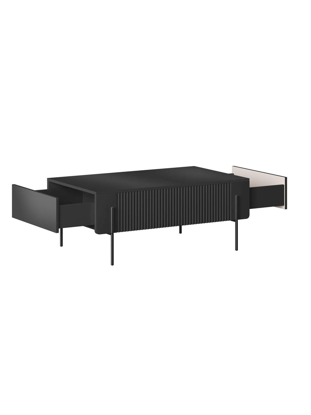 masă kawowy Malmi 100 cm cu sertare - negru mat / negru nozki