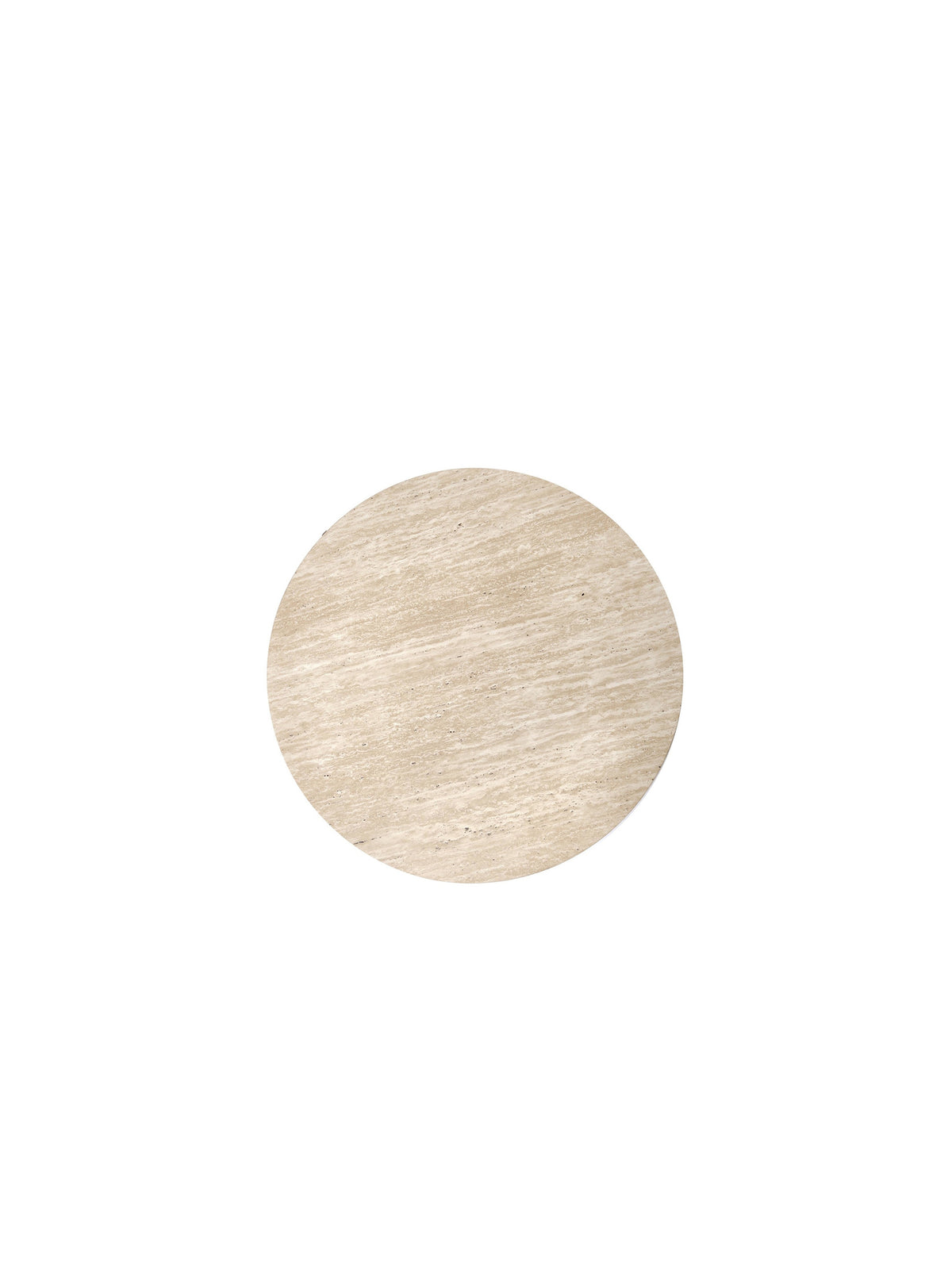 Măsuță de cafea rotundă Manios 80 cm blat travertin, picior stejar