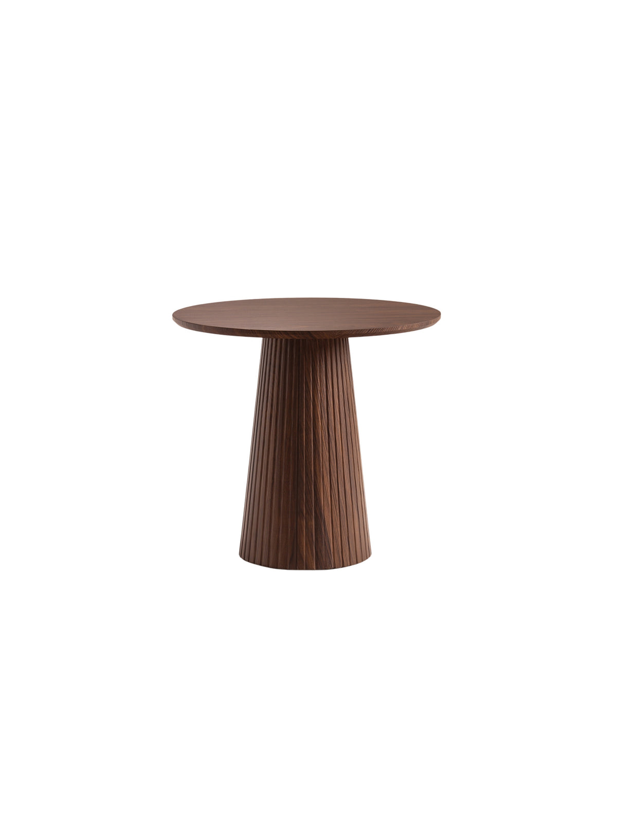Masă de cafea rotundă Stellis 60 cm nuc cu blat mat și picioare