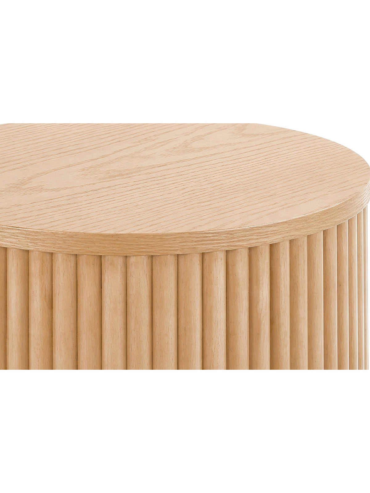 Măsuță de cafea rotundă Tamis 80 cm, culoare naturală, cu laterale profilate