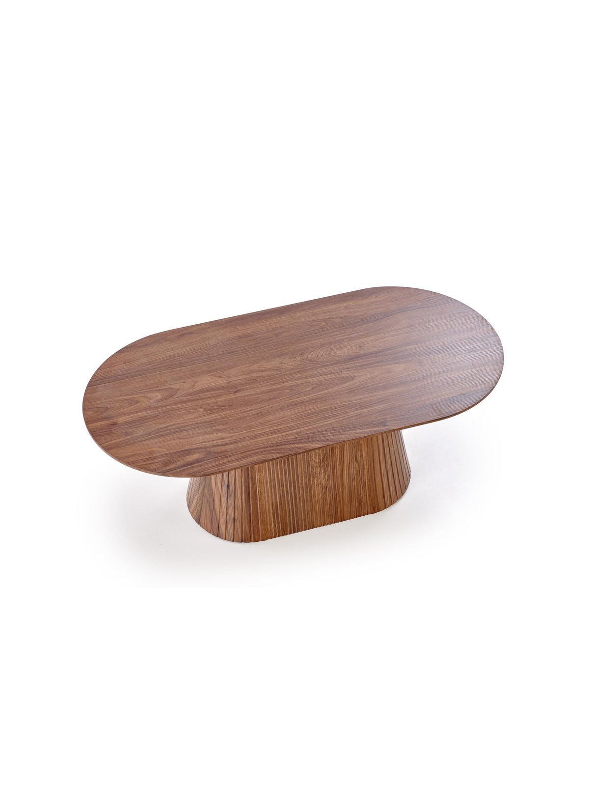 Masă de cafea ovală Stellis 120 cm culoare nuc, blat și picioare mate