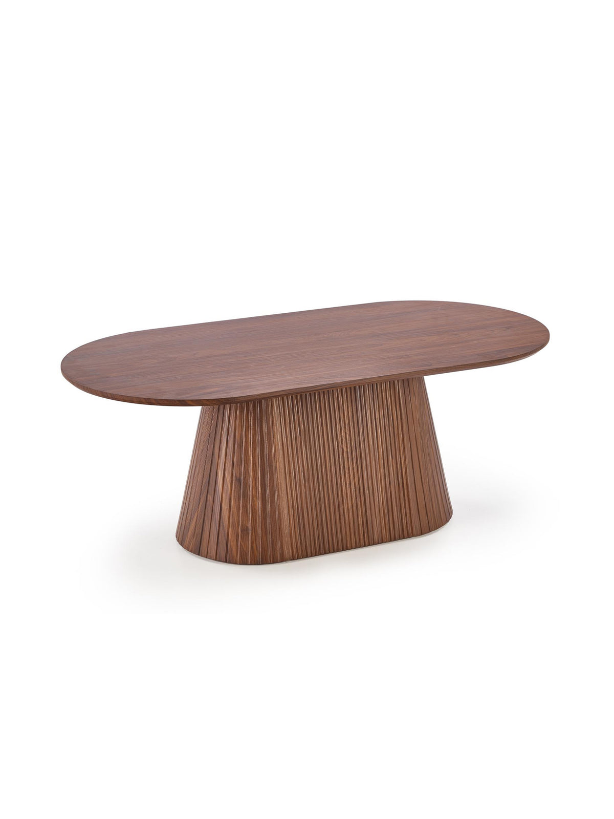 Masa ovala de cafea Stellis 120 cm culoare nuc, blat mat și picioare