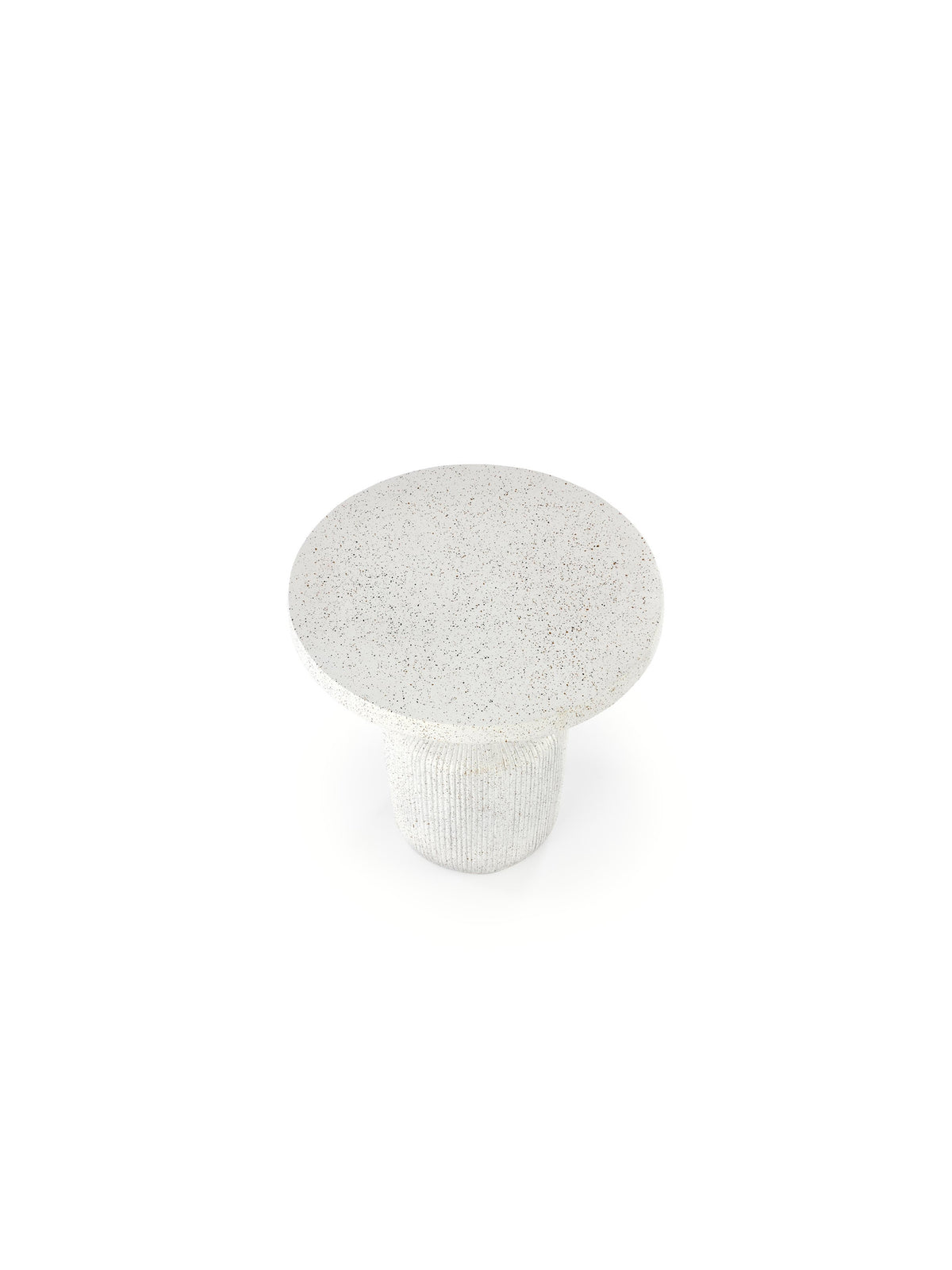 Masă de cafea rotundă Sintro 54 cm din teracotă albă, vedere de sus
