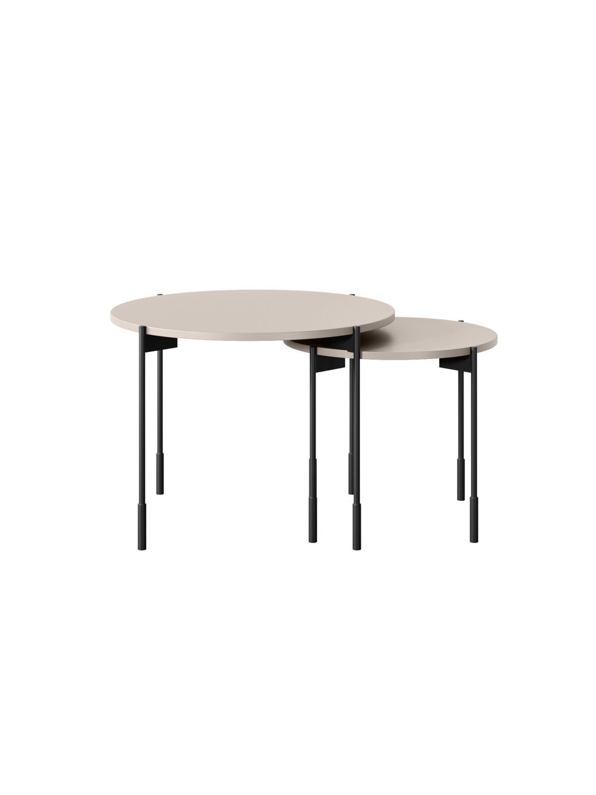 Măsuță de cafea rotundă Sonatia 45 cm blat mat kasmir picioare metalice negre