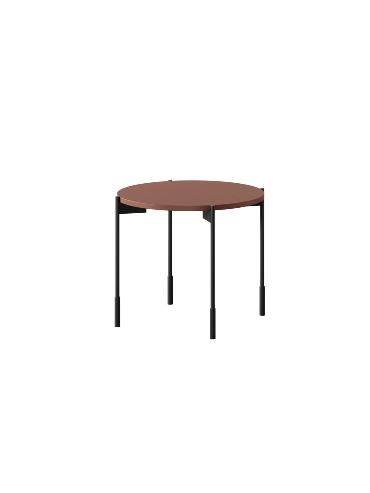 Stolik kawowy Sonatia 60 cm okrągły na metalowych nogach - burgund