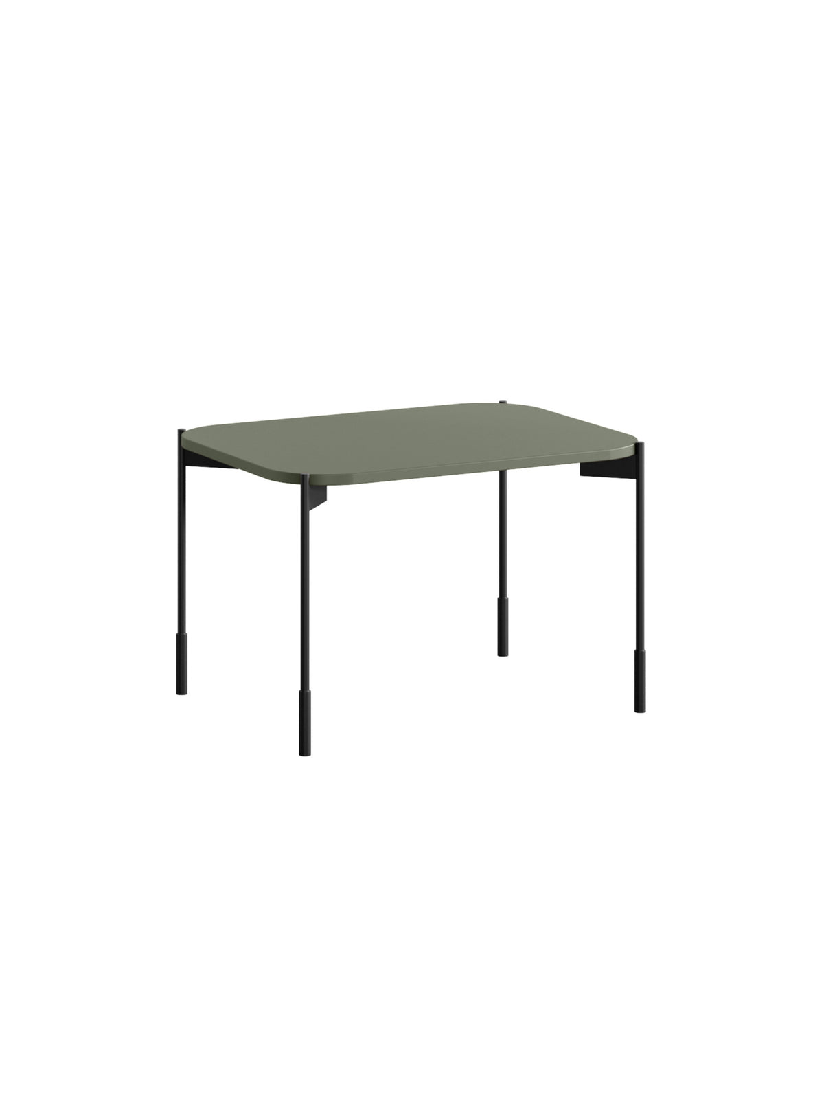 Stolik kawowy Sonatia 60 cm prostokątny na metalowych nogach - oliwka