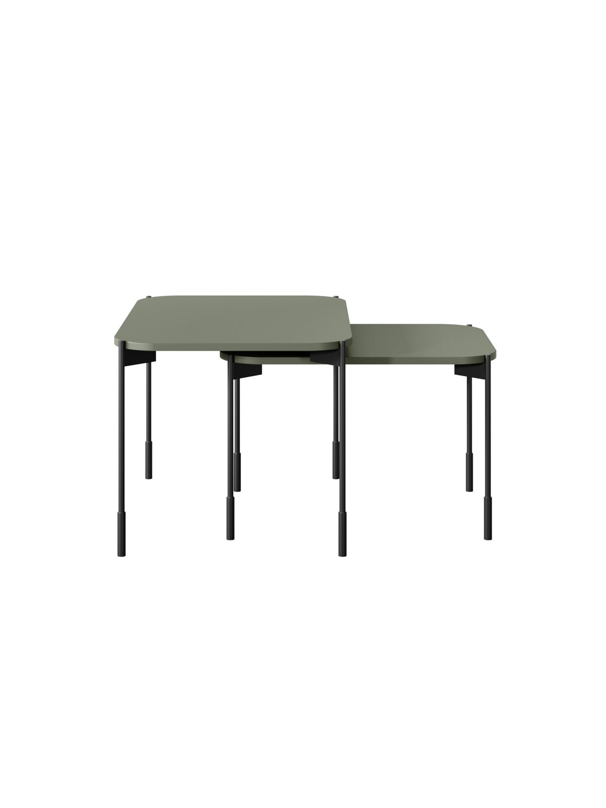 Stolik kawowy Sonatia 60 cm prostokątny na metalowych nogach - oliwka