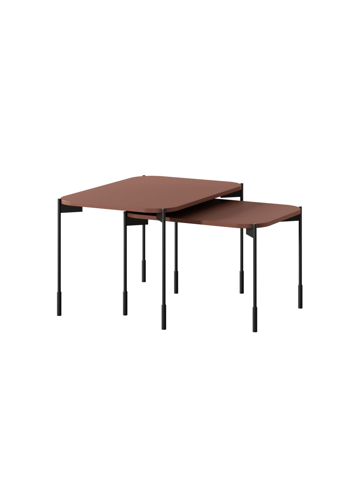 Stolik kawowy Sonatia 70 cm prostokątny na metalowych nogach - burgund