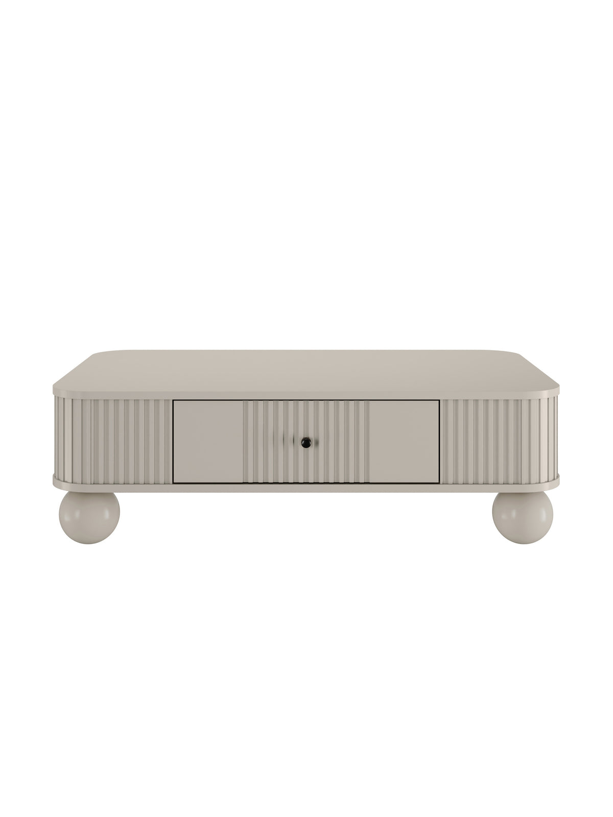 Masă de cafea Vesper 103x60 cm casmir cu mânere negre și front canelat