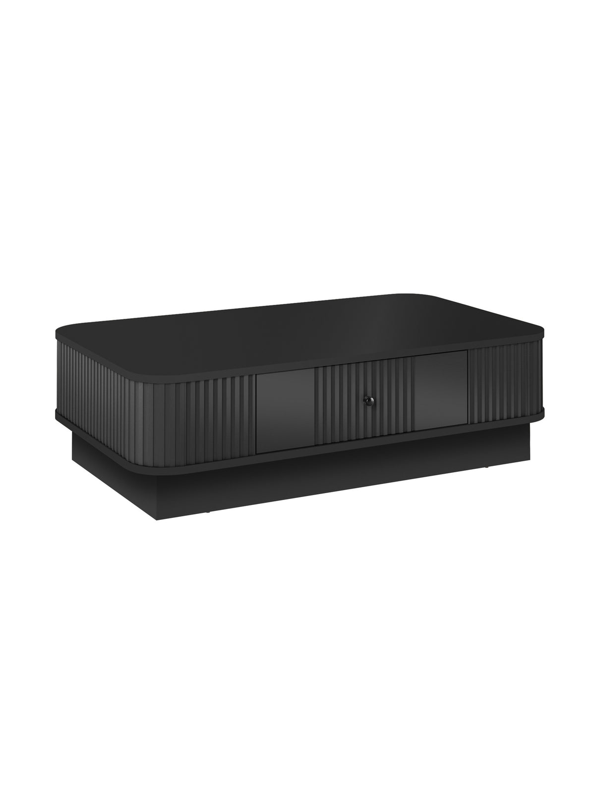 masă kawowy Vesper 103x60 cm z szuflada na cokole - negru / negru uchwyt