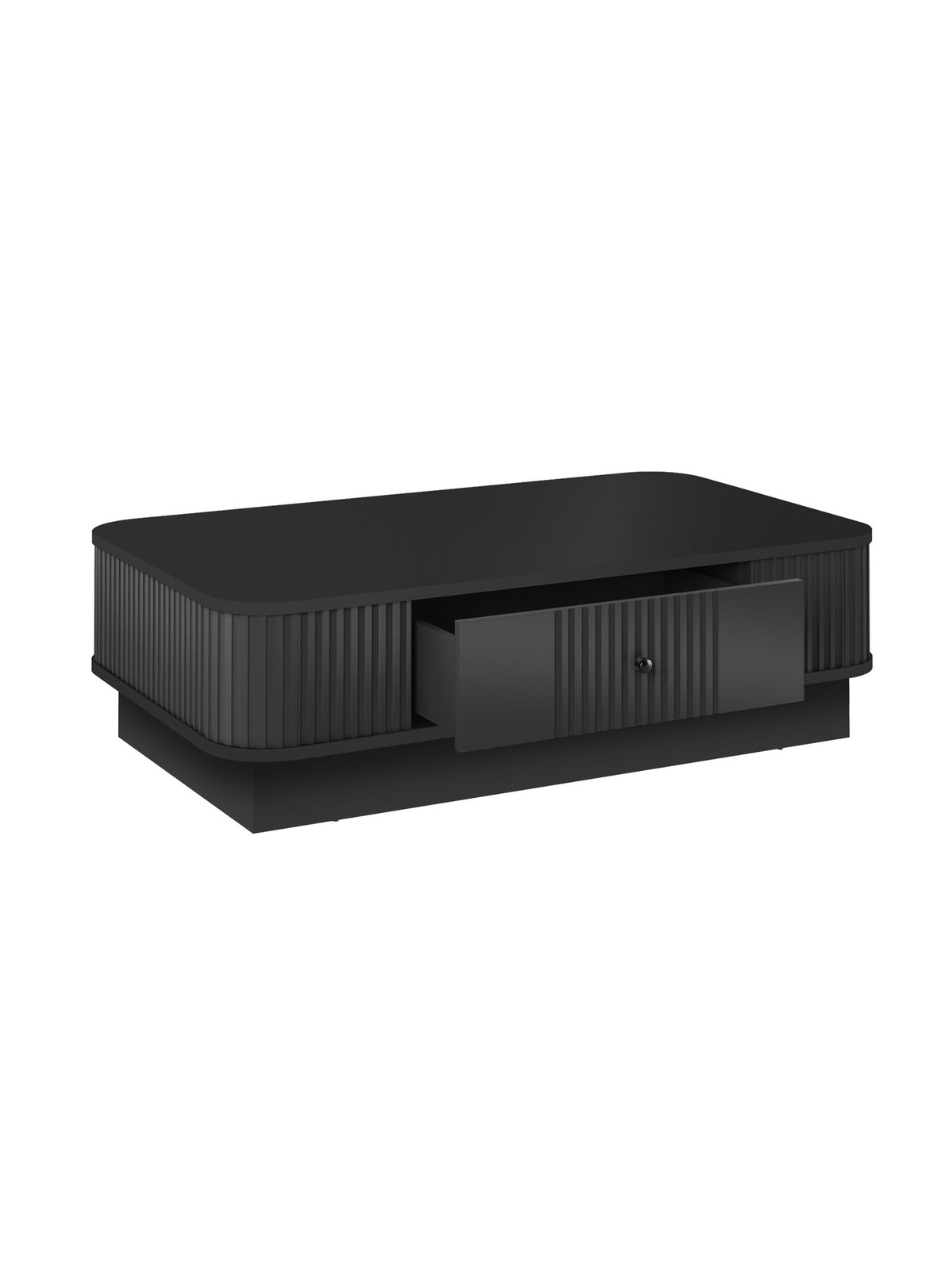 masă kawowy Vesper 103x60 cm z szuflada na cokole - negru / negru uchwyt