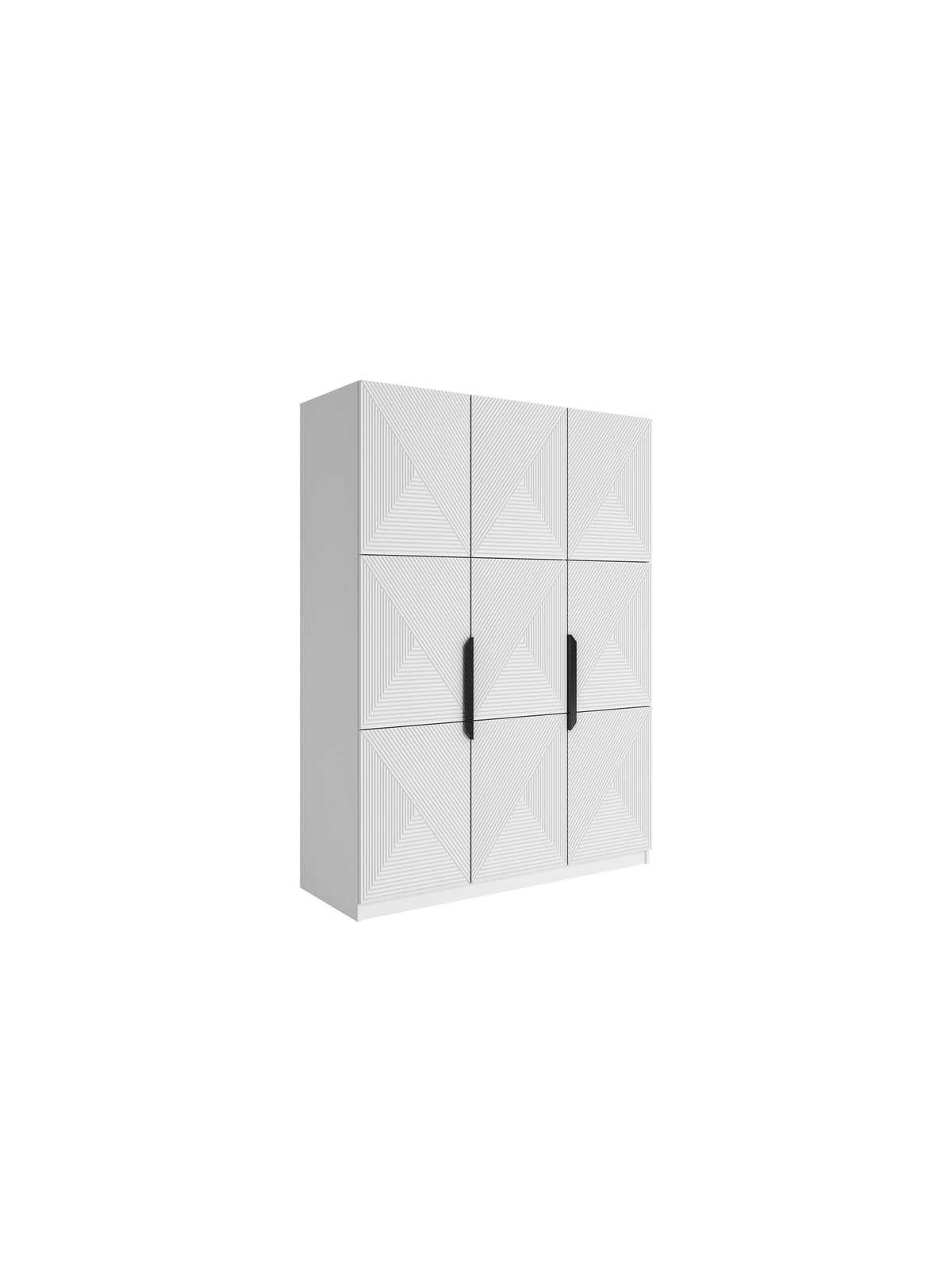 Dulap Asha 150 cm alb mat cu mânere metalice negre