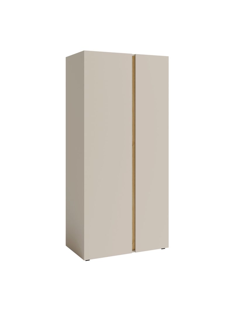 Dulap Altea 90 cm cu două uși, bej nisipiu și front stejar uleiat