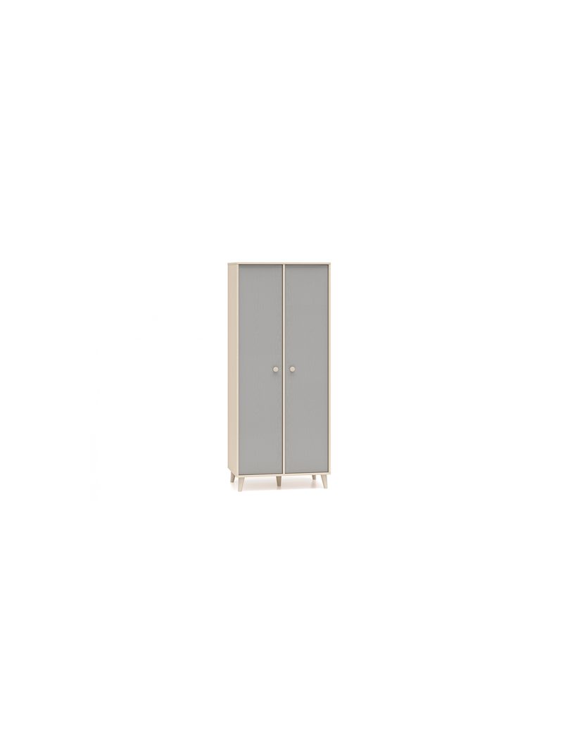 Dulap pentru copii Marla 80 cm nuanțe nisip deșert și gri palladium, cu două uși