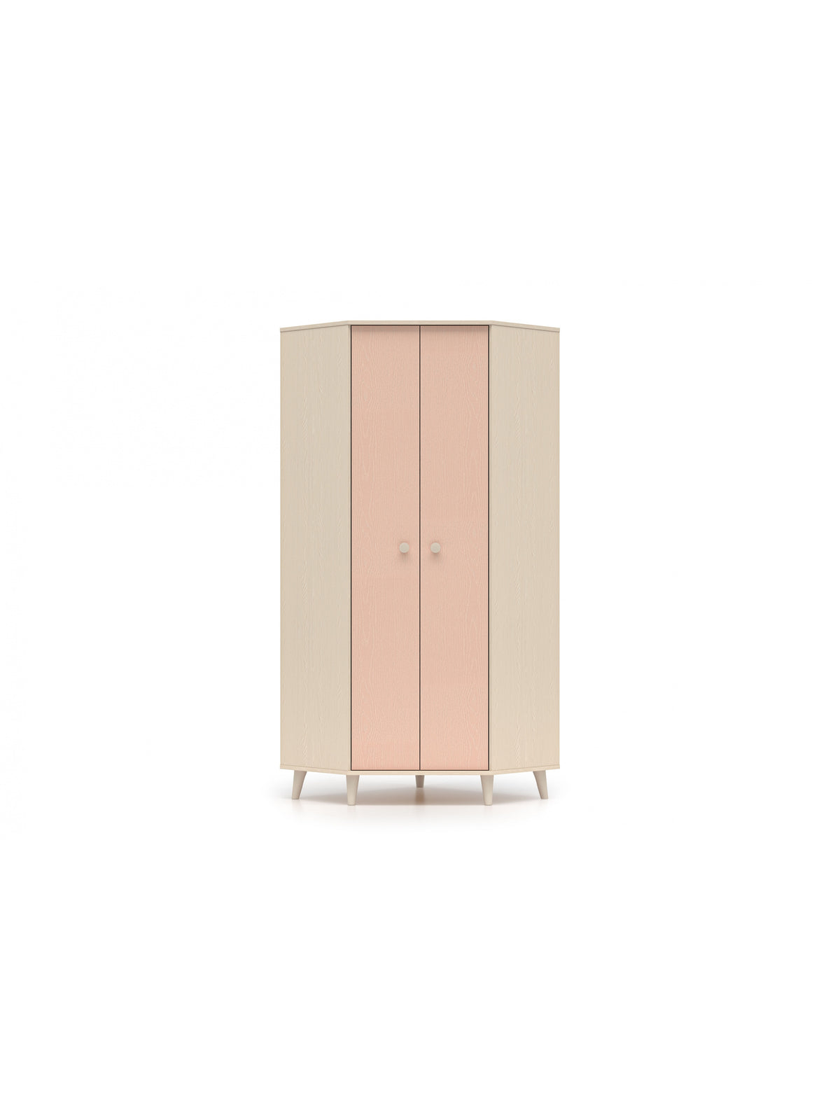 Dulap de colț pentru copii Marla 80 cm în culorile nisip deșert și millenial pink