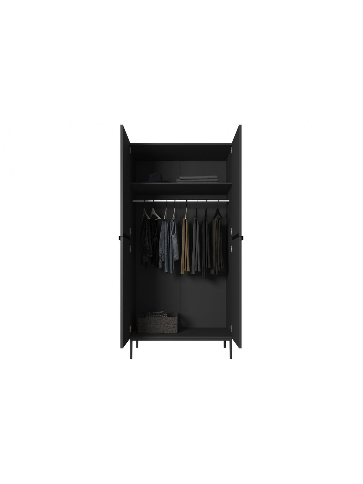dulap Nicole 100 cm z drazkiem - negru mat / negru nozki