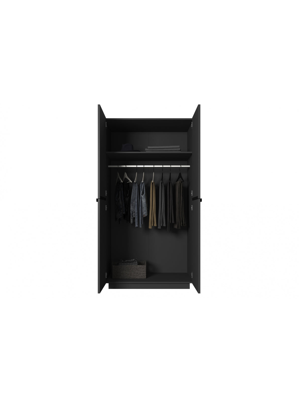 dulap Nicole 100 cm z drazkiem- negru mat / negru Mânere