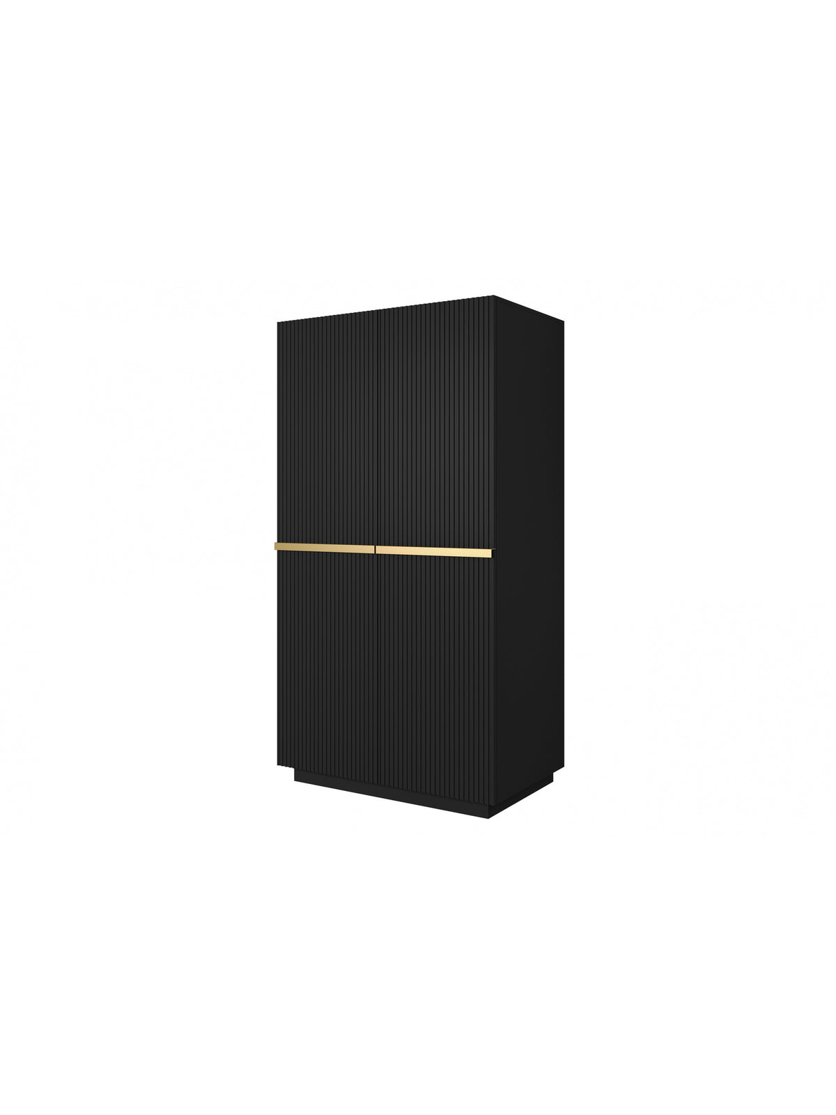 dulap Nicole 100 cm z drazkiem - negru mat / zlote Mânere