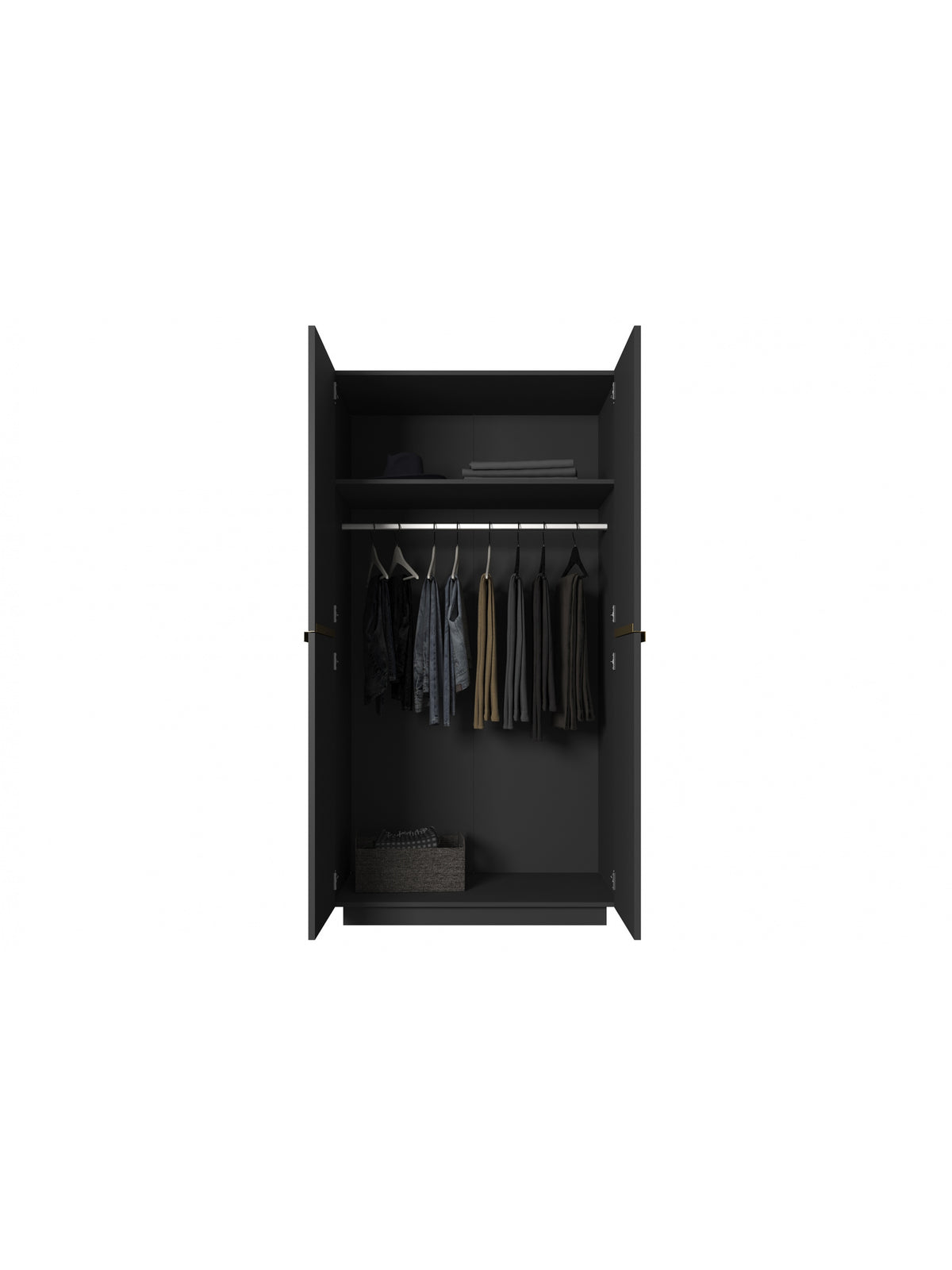 dulap Nicole 100 cm z drazkiem - negru mat / zlote Mânere
