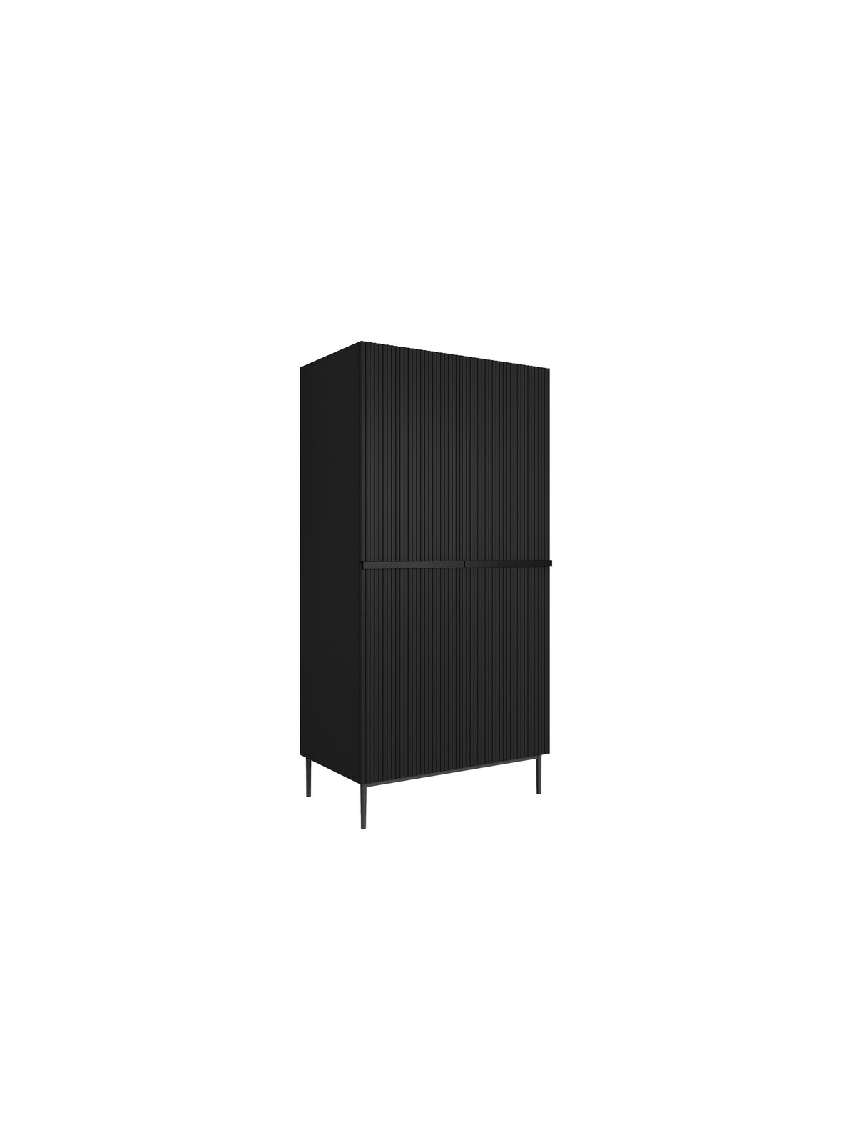 dulap Nicole 100 cm z rafturi i sertare - negru mat / negru nozki
