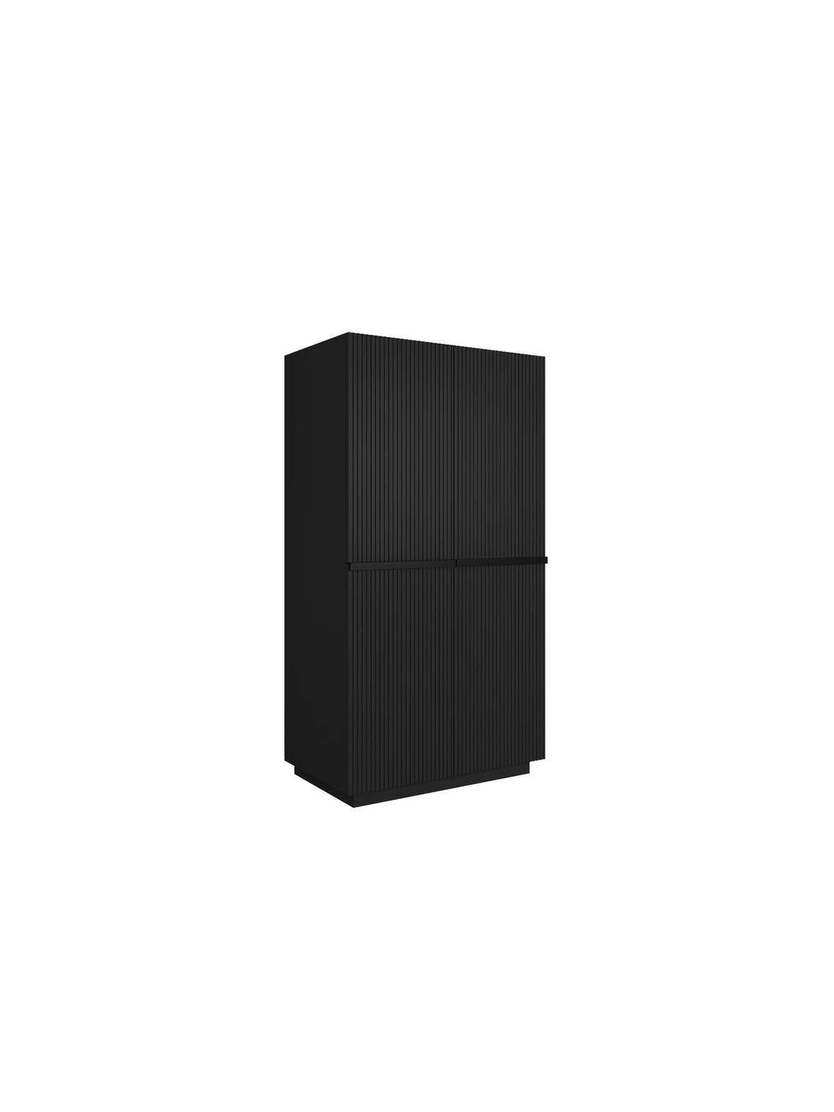 dulap Nicole 100 cm z rafturi i sertare - negru mat / negru Mânere