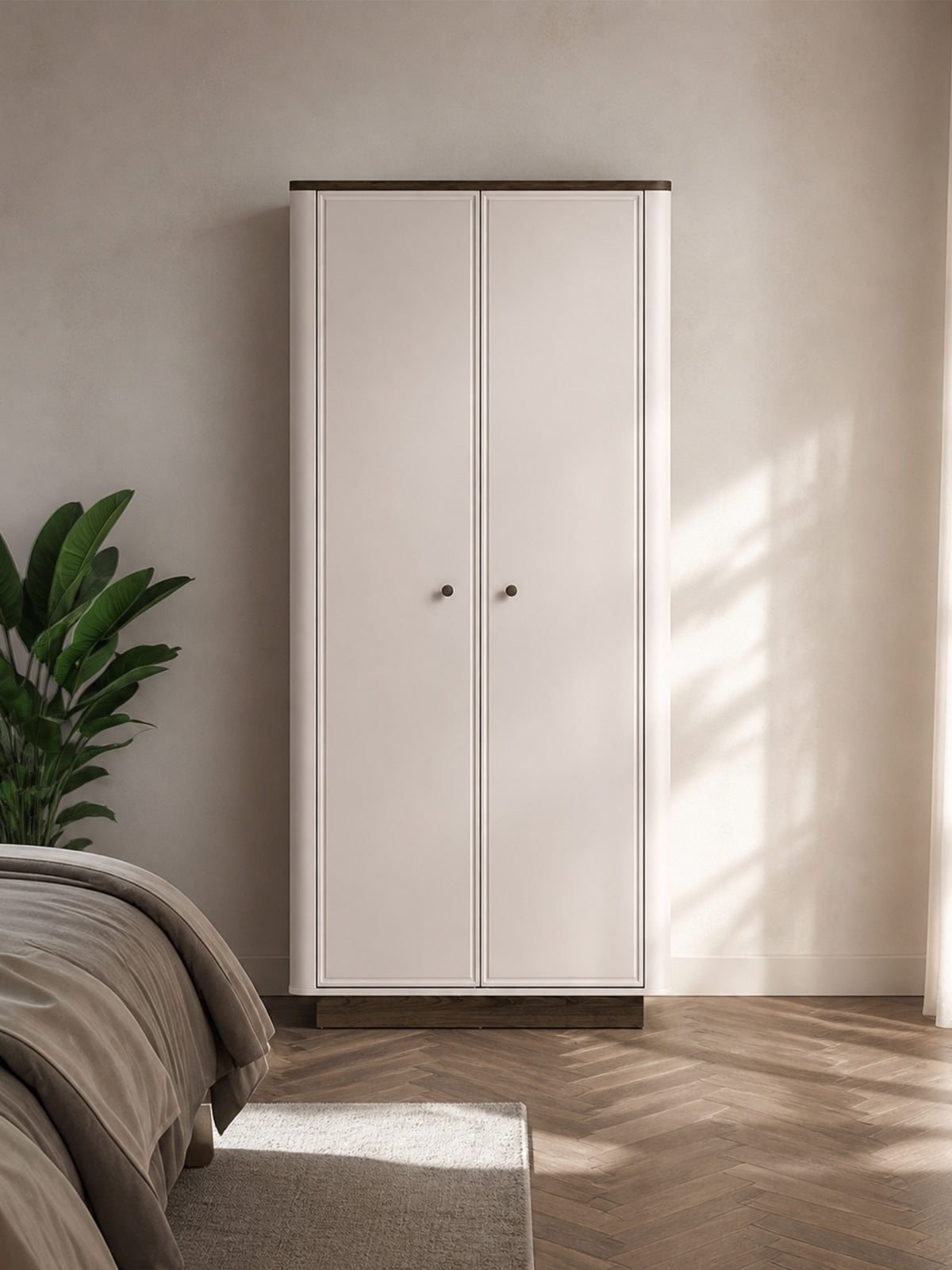 Dulap deschis Amberto 92 cm în culoare cashmere cu soclu stejar windmill dark