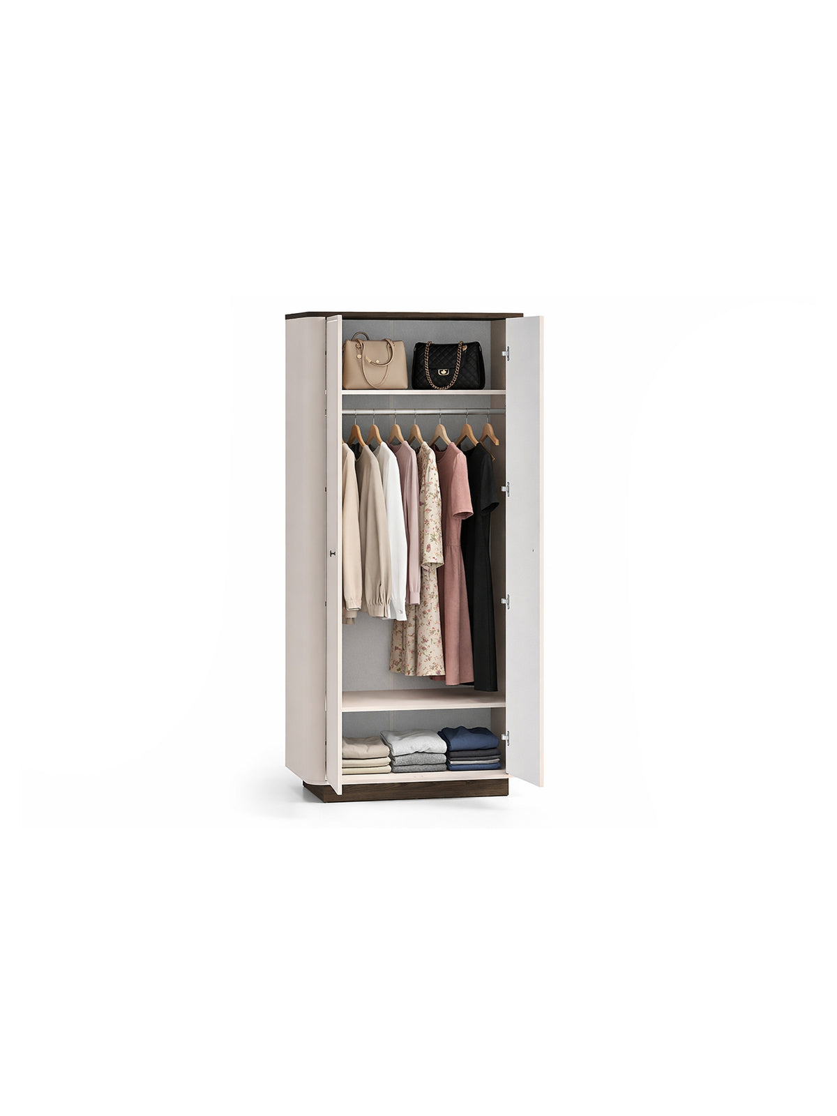 Dulap deschis Amberto 92 cm casmir cu două uși și rafturi