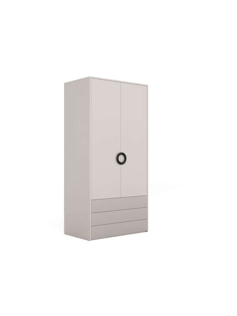 Dulap Nubo 100 cm casmir cu 2 uși și 3 sertare, front canelat