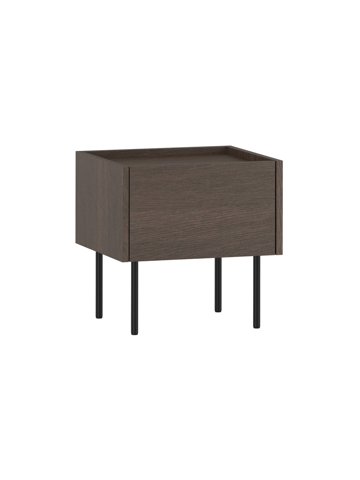 Noptieră Dunari cu sertar 45 cm culoare stejar dunin pe picioare metalice