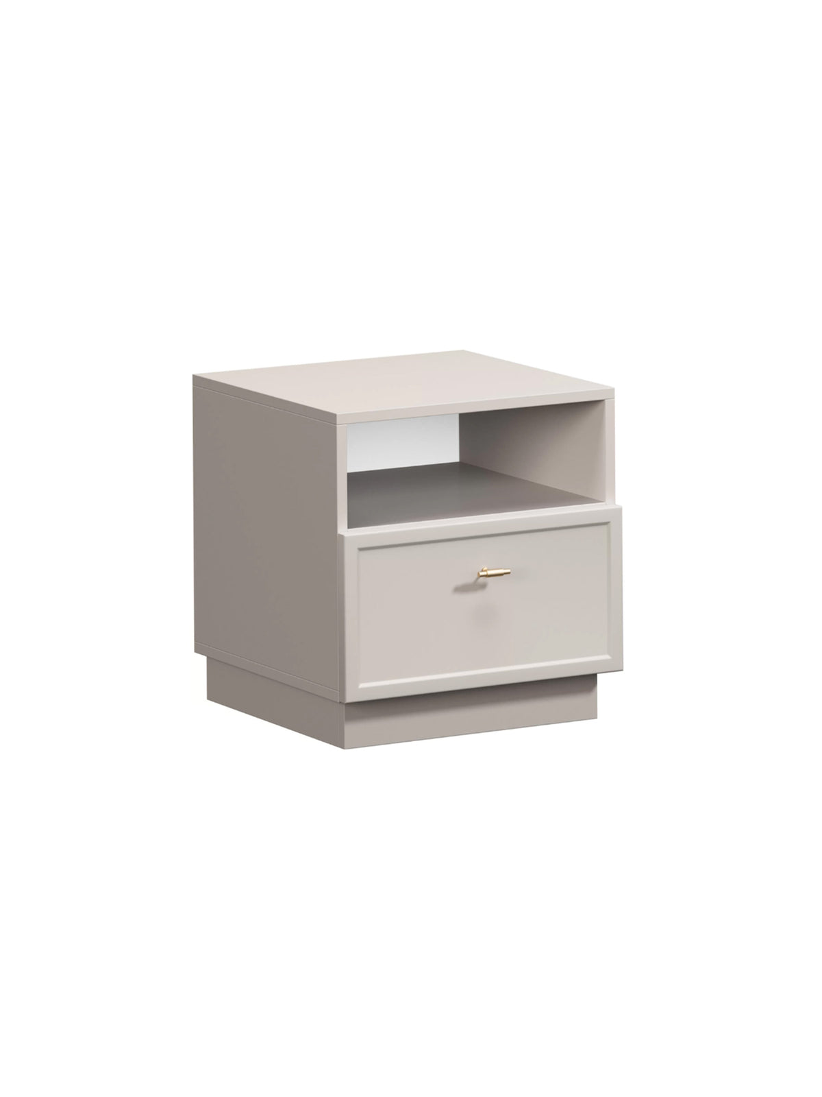 Noptieră Lorini casmir 45 cm cu sertar și mâner auriu T-bar