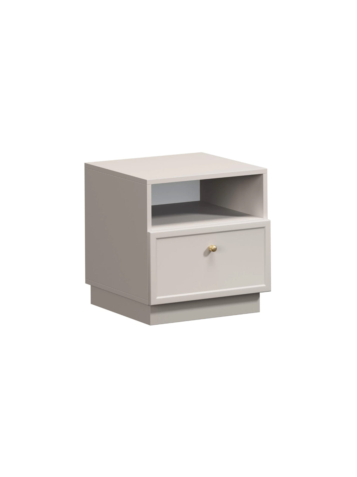 Noptieră Lorini casmir 45 cm cu un sertar și mâner auriu