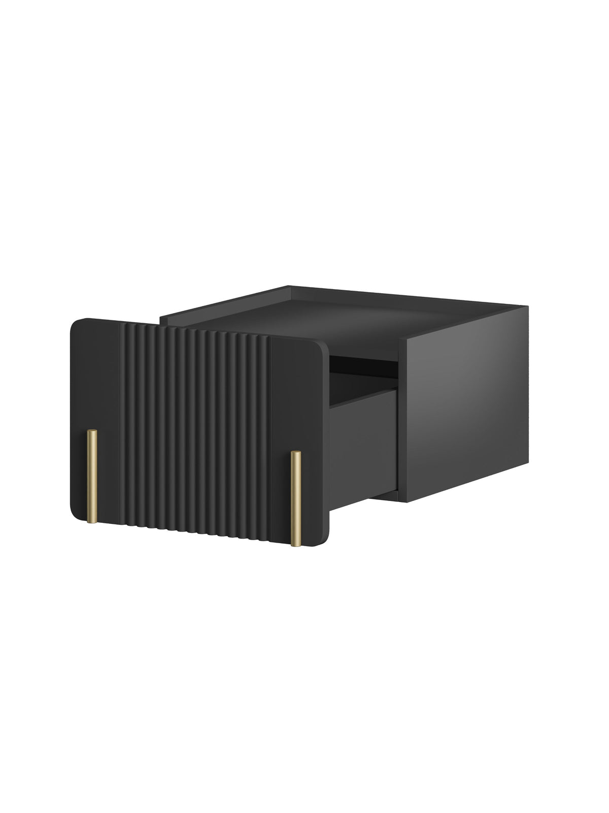 Szafka noapte Malmi 45 cm suspendată z szuflada - negru mat / auriu