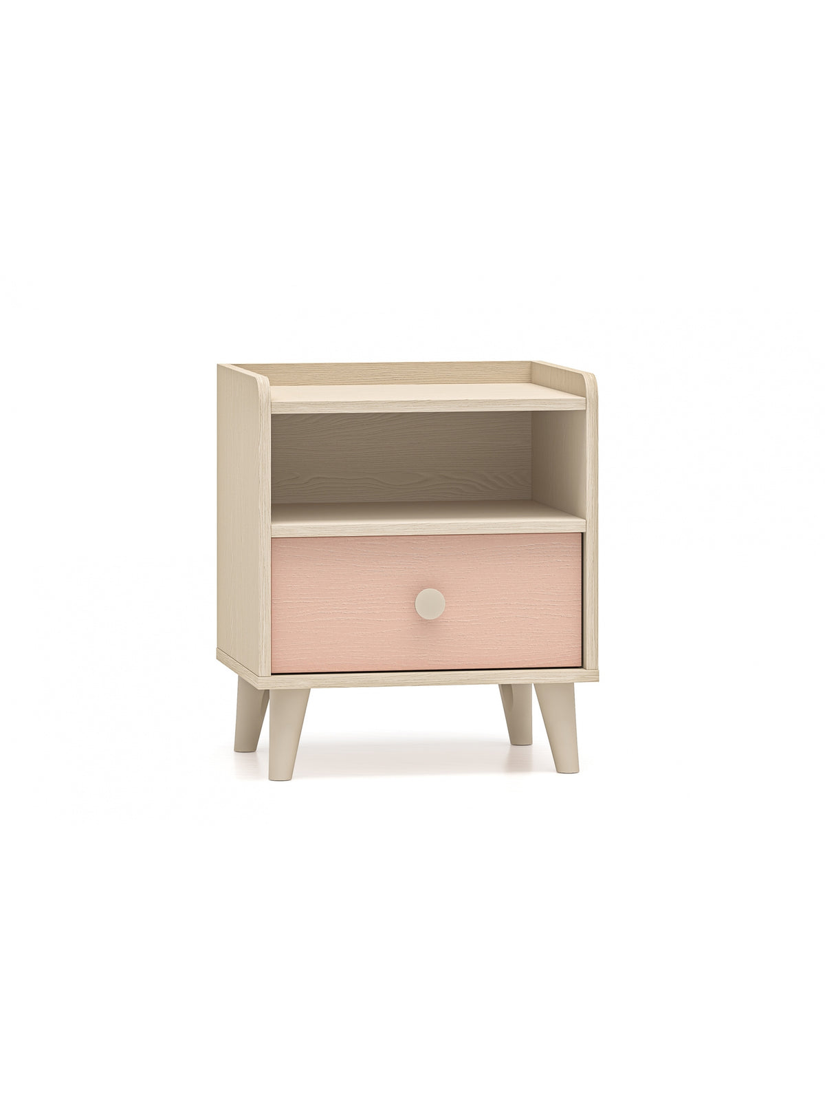 Noptieră Marla 45 cm cu front roz millenial pink și corp nisip desertic