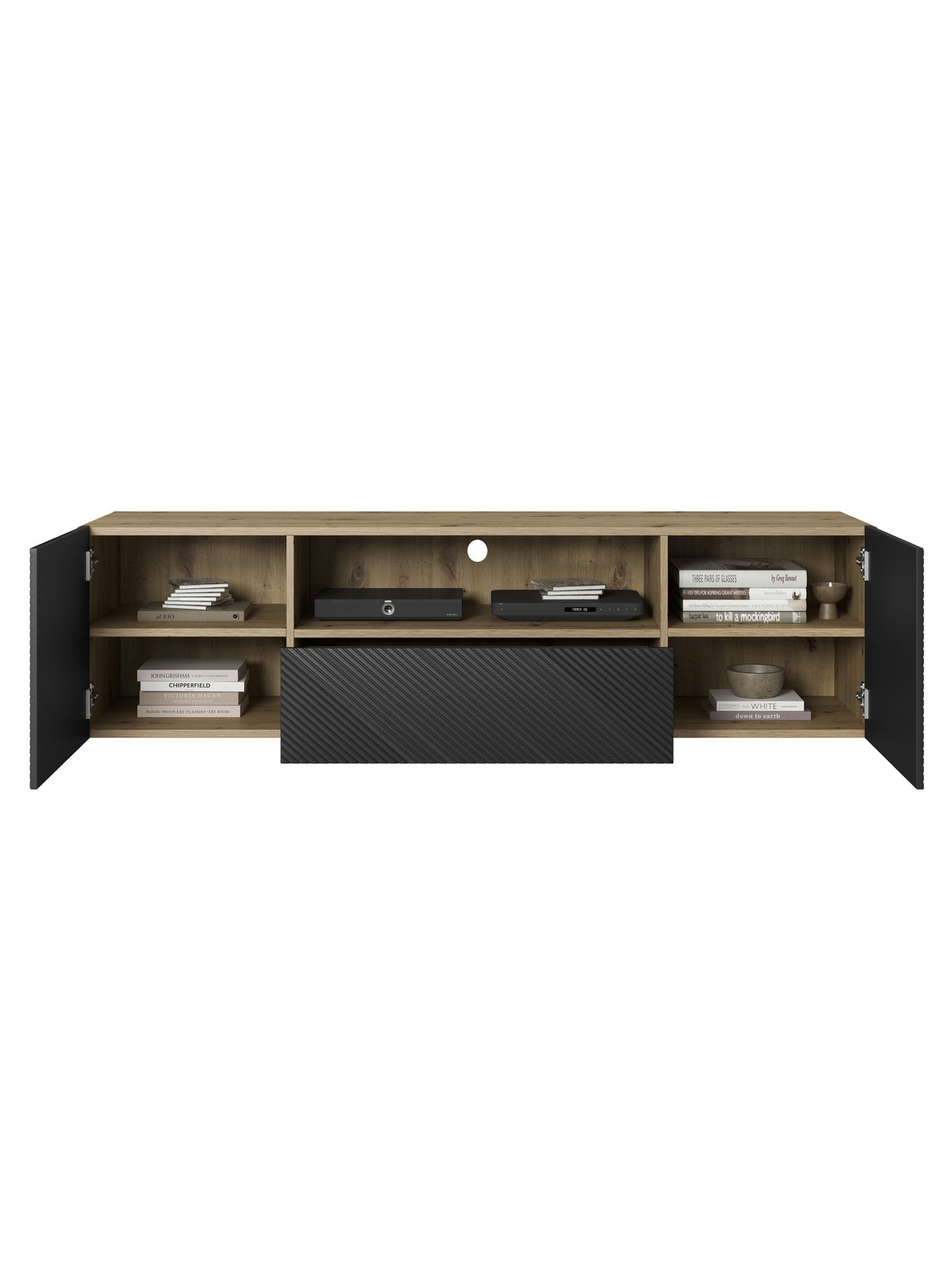 Dulap TV Asha 167 cm suspendată cu sertar i wneka - artisan / negru mat
